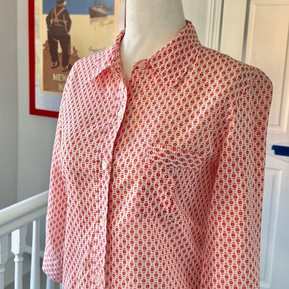 J. Crew Floral 100% Cotton Button Down Shirt with Floral Print (size S) - Picture 4 of 12